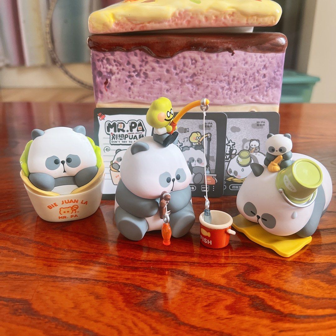 TOYCITY Mr. PA Blind Box Figures (Category: Designer & Blind Box Toys) located in Manila. Submitted by punini (Listing ID 1399669278, Image 1). Description: Fishing - SOLD Cleaning - 300 (minor stains) Sandwich - 250 (flaw: obvious discoloration. Please check pic) - What you see is what you get. - Preloved - If you need more images, pls feel free to message me. Thank you. MOP: Gcash/Bank Deposit Meetup: AMMB / MoA (Weekends Only) Courier: Grab / 