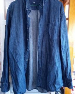 Uniqlo 牛仔襯衫 L 碼64246684589058110