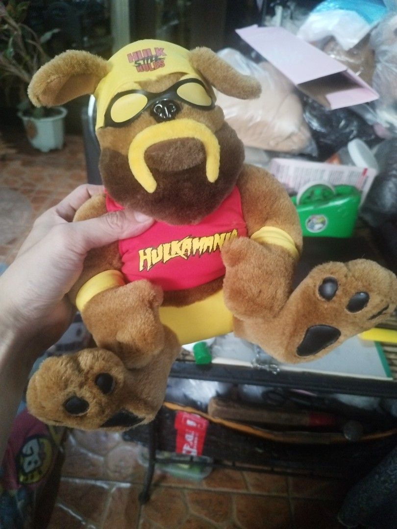 Vintage WWE Hulk Hogan (Category: Plushies & Soft Toys) located in Marikina City. Submitted by chadxiii (Listing ID 1399714514, Image 2). Description: Vintage WWE Hulk Hogan Hulkamania Plush The Idea Factory Bull Dog Still Rules gcash payments location marikina lalamove or jnt.
