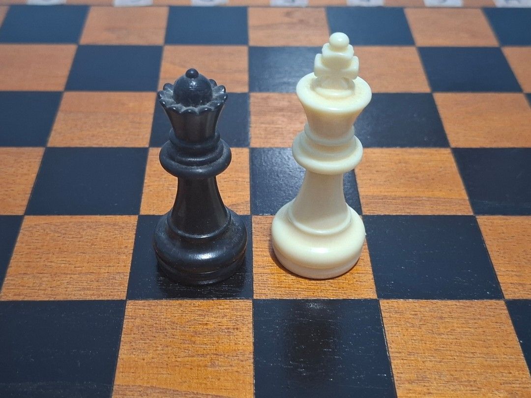Wooden Chess Set (Category: Board Games & Puzzles) located in Antipolo. Submitted by desireekay70914 (Listing ID 1399721985, Image 3). Description: - Complete chess set - Wooden chessboard with removable labeled squares - Includes black and white chess pieces - Set includes both wooden and plastic pieces - Standard size board - Ready for play! no issue..