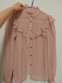 Zara 波點上衣64246018704642110