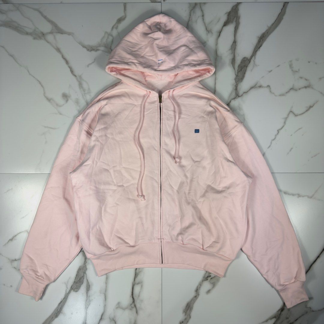 Acne Studios - Pastel Pink Patch Zip-Up - Hoodie (Category: Coats, Jackets and Outerwear) located in Dasmarinas. Submitted by F_A_Q (Listing ID 1399949145, Image 3). Description: Size : XS (Oversized) - 25.5 In. Width (Pit to pit) - 26 In. Length - 24 In. Shoulder - 24.5 In. Sleeve length - 17 In. Hem 9.5/10 Overall usage Missing main tag .