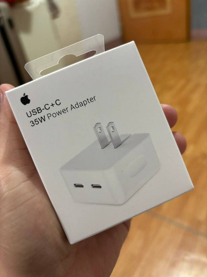 Apple Dual USB-C 35W Compact Power Adapter (Category: Electrical, Adaptors & Sockets) located in Makati City. Submitted by itnokdatu04911 (Listing ID 1399883044, Image 3). Description: APPLE🍏 35W Dual Port Usb-C Compact power adapter adaptor 35w. ( 990) 240w Braide CABLE usb-C 2m (1090) MODE OF PAYMENT ✅COD ✅GCASH ✅PAYMAYA VIA LALAMOVE, GRAB OR U CAN BOOK YOUR OWN RIDER TO PICK UP. 14DAYS WARRANTY AND SAME DAY DELIVERY ‼️ Pm for sure buyer 😉.