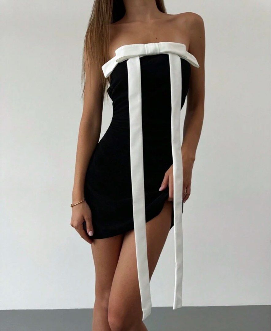 Black and White Strapless Mini Bow Dress (Category: Dresses) located in Navotas City. Submitted by camillep912 (Listing ID 1399874459, Image 1). Description: .