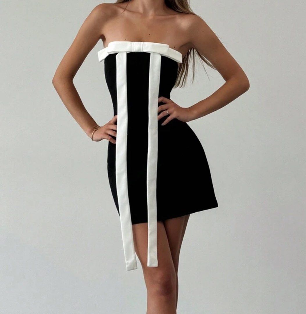 Black and White Strapless Mini Bow Dress (Category: Dresses) located in Navotas City. Submitted by camillep912 (Listing ID 1399874459, Image 2). Description: .