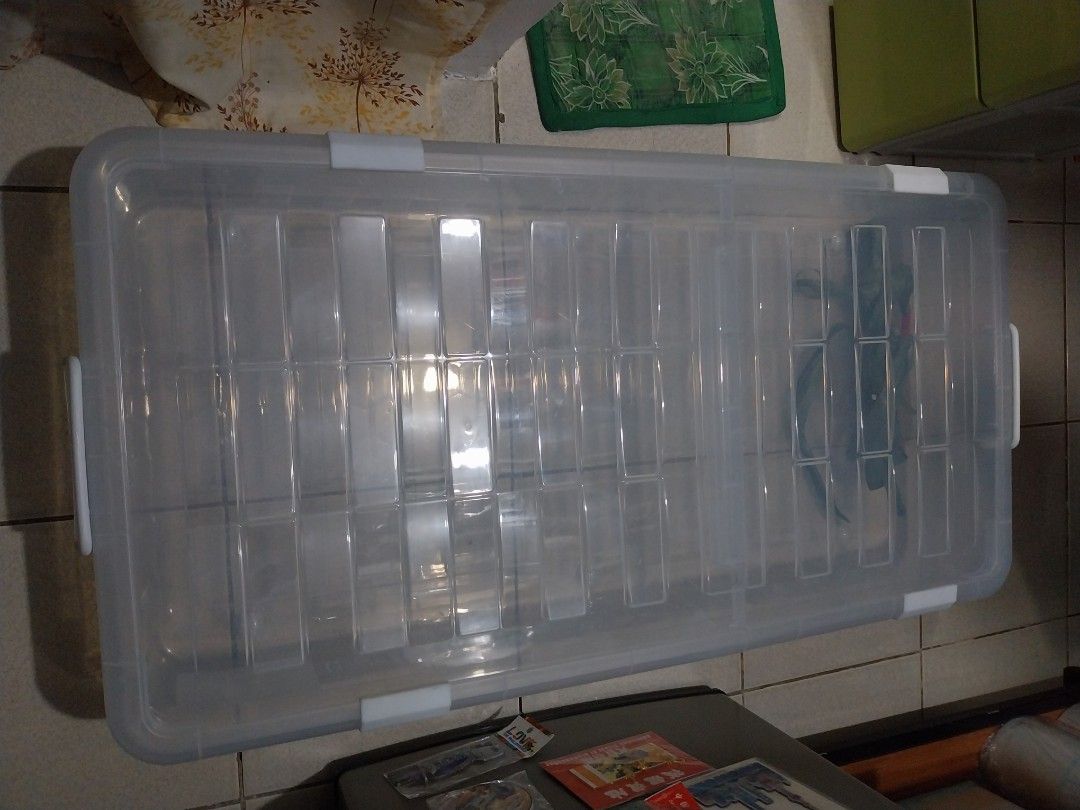 Brand New Storage Box with 4pcs. Locks (Category: Storage Boxes & Baskets) located in Makati City. Submitted by annsniftynook (Listing ID 1399832601, Image 2). Description: RFS: Wrong size. Cannot fit under my bed. BRAND NEW ITEM *PLEASE READ BEFORE ORDERING* ❗️All flaws (if any) are clearly disclosed in the description. No hidden issues. No surprises. 🖼 The ACTUAL PHOTO of the item is posted on the SECOND TO LAST SWIPE. Please check it thorough