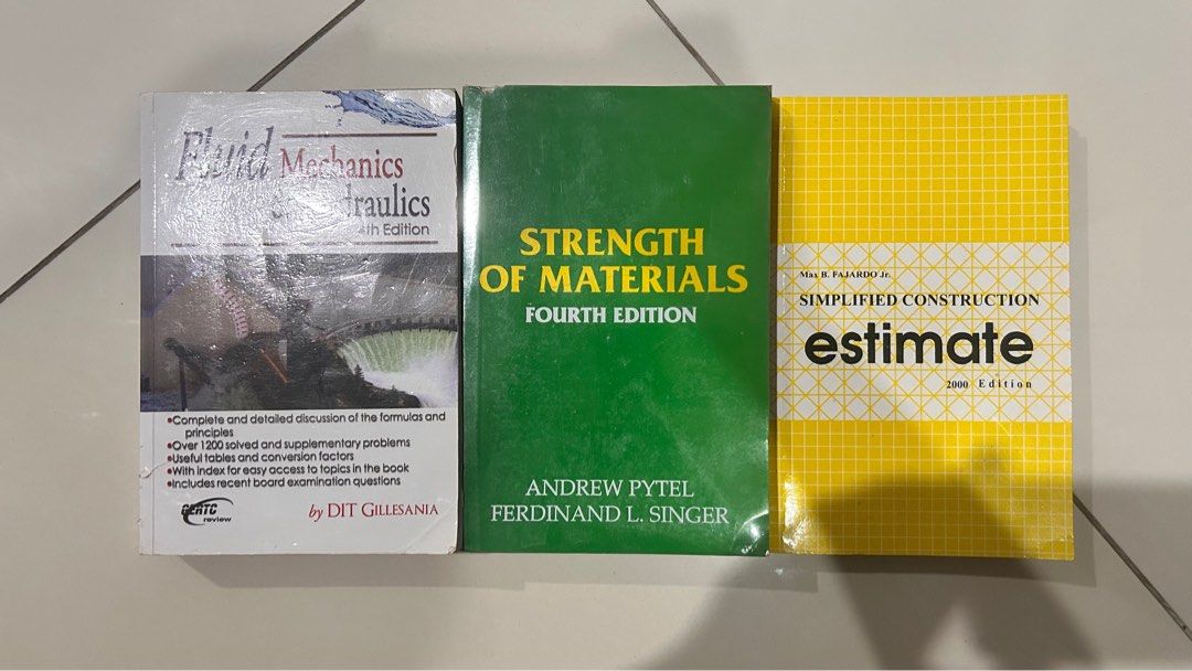 Civil Engineering Books (Category: Textbooks) located in Bacoor. Submitted by pfmercado (Listing ID 1399837121, Image 2). Description: 3 books for 500 (nego) - (sold) max fajardo book some issues: see last pic rfs: declutter.