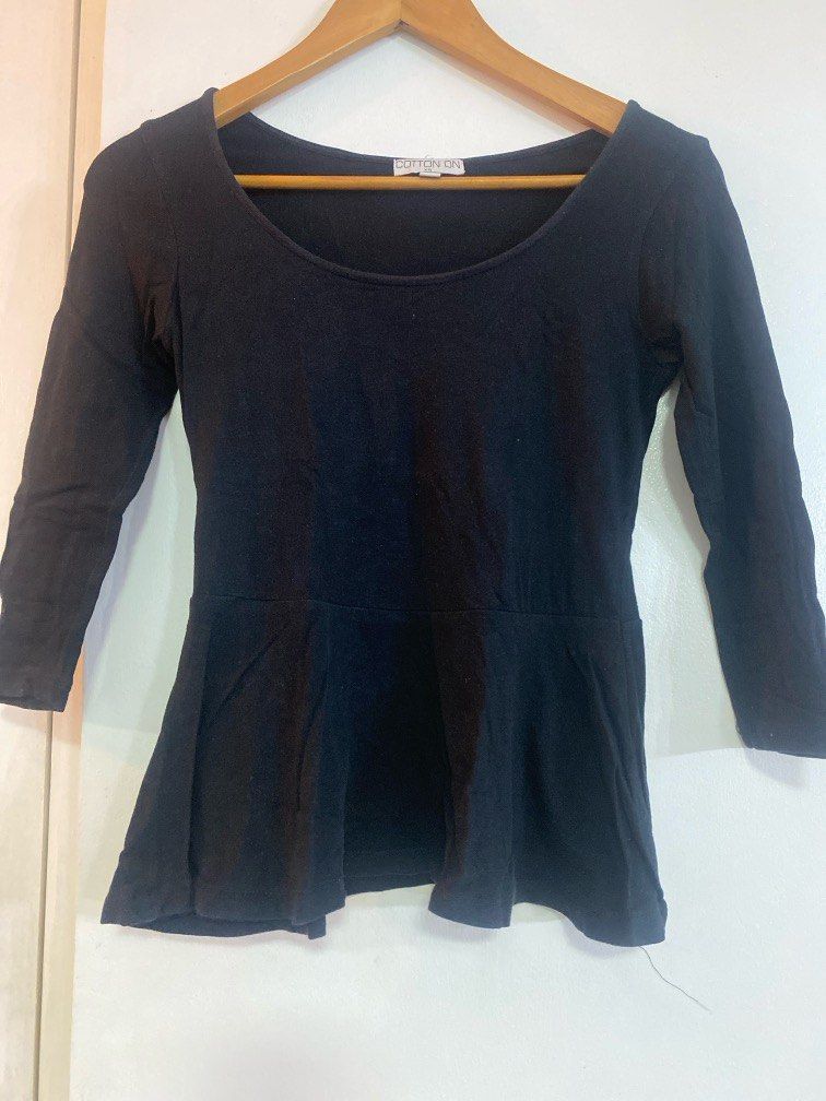 Cotton On Peplum top (Category: Blouses) located in Taguig. Submitted by declutterwithriz (Listing ID 1399947687, Image 1). Description: Used. Please manage expectations. Can fit up to small..