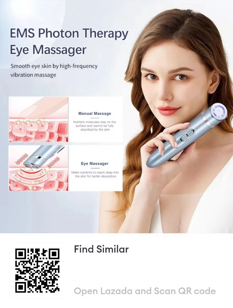 EMS Photon Therapy Eye Massager (Category: Face Care) located in Quezon City. Submitted by dawnest (Listing ID 1399850260, Image 1). Description: I just checked to see if it was working properly. I had collagen injections and was currently unable to use it. Originally bought for ₱2,400. .