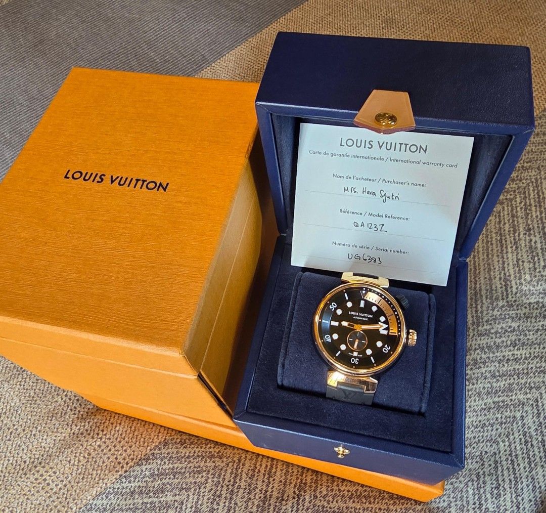 Excellent LV Tambour Street Dive Automatic (44mm) steel rose gold fullset  rec LV Indo 2023 free LV Rubber strap Price Rp 231500 jt - Main Image