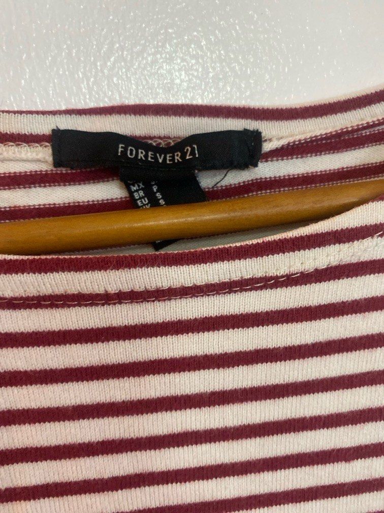 Forever 21 Red stripes top (Category: Blouses) located in Taguig. Submitted by declutterwithriz (Listing ID 1399946428, Image 2). Description: True color on the last photo..