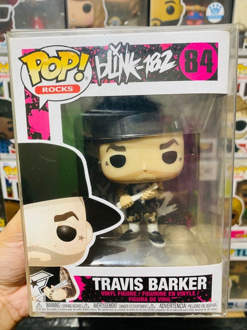 Funko Pop! Rocks Blink-182 Travis Barker #84 (Category: Designer & Blind Box Toys) located in Quezon City. Submitted by happy.goodbuy (Listing ID 1399908567, Image 1). Description: 9/10 with prot.
