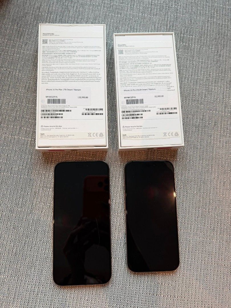 Iphone Pro Max 1TB and Iphone16 Pro 256GB (Category: iPhone 16 Series) located in Quezon City. Submitted by charissesarvia (Listing ID 1399930101, Image 2). Description: 📱✨ 𝐅𝐎𝐑 𝐒𝐀𝐋𝐄: ✨📱 𝐢𝐏𝐡𝐨𝐧𝐞 𝟏𝟔 𝐏𝐫𝐨 𝐌𝐚𝐱 (𝟏𝐓𝐁) & 𝐢𝐏𝐡𝐨𝐧𝐞 𝟏𝟔 𝐏𝐫𝐨 (𝟐𝟓𝟔𝐆𝐁) Desert Titanium Edition — NTC Approved, Power Mac Center purchase! As usual, yearly tradition na ‘to 😎 Alam ng mga matagal nang buyers ko, never ako bumibili sa grey/black m