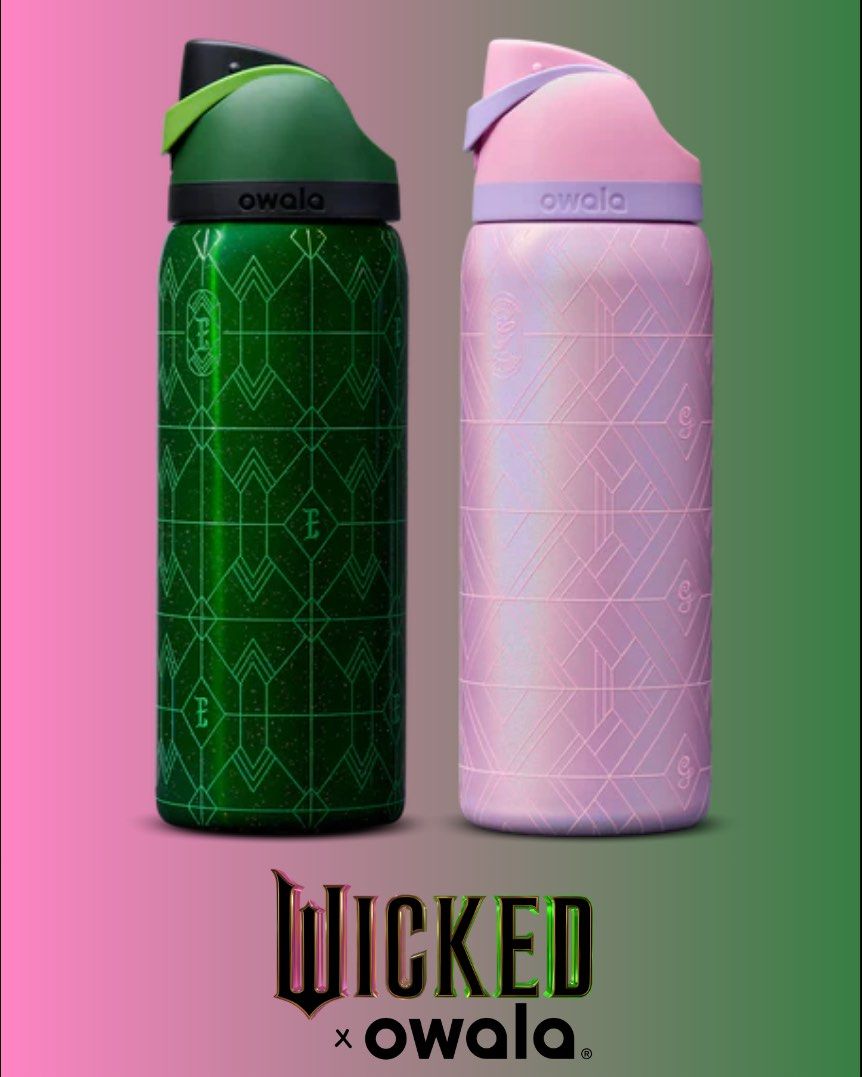 [ON HAND] Owala x Wicked 32oz (Category: Water Bottles & Tumblers) located in Quezon City. Submitted by andeeclutters (Listing ID 1399850495, Image 2). Description: Owala x Wicked - ON HAND - 1 pink (SOLD), 1 green available - brand new & sealed 🇺🇸 US PASABUY: @pasabuy_bytabs MOP: Gcash, Maya, BPI, UB MOD: Lalamove/Grab, J&T/LBC.