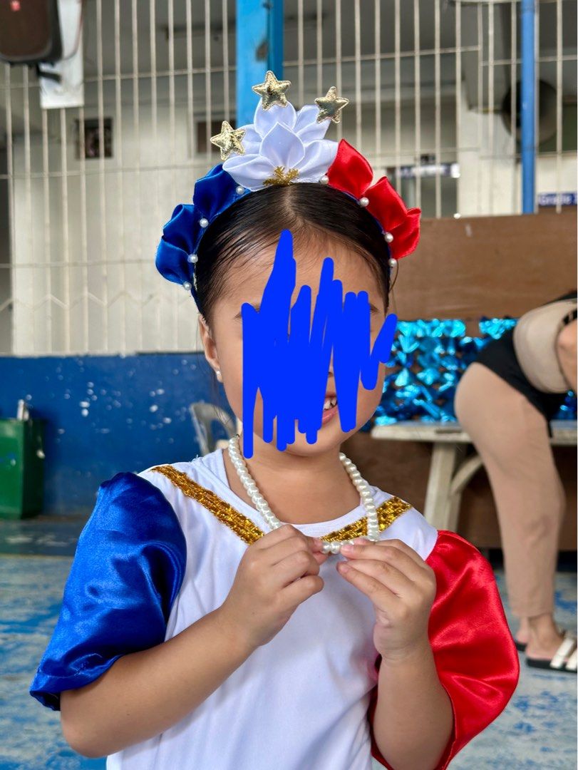 Philippine Flag Costume for Kids (Category: Babies & Kids Fashion) located in Manila. Submitted by hellomenggay (Listing ID 1399861608, Image 3). Description: FOR RENT SIMPLE FILIPINIANA 3-5 YO With HEAD PIECE.