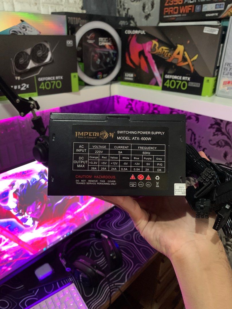 PSU IMPERION EXTREME SERIES 600W UNTUK DILEPASKAN, Computers & Tech ...