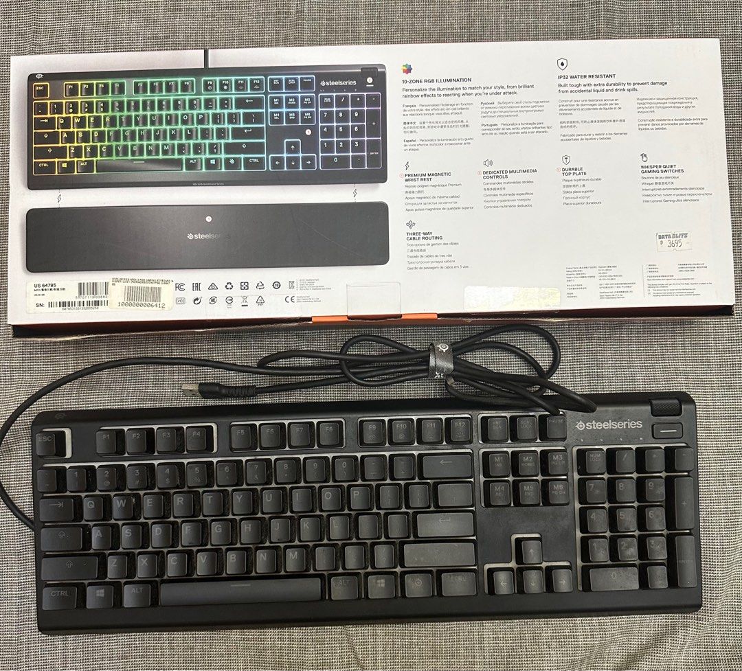 Steelseries apex3 keyboard (Category: Computer Keyboard) located in Quezon City. Submitted by lessp (Listing ID 1399948186, Image 3). Description: Reason for selling bought a new keyboard . .