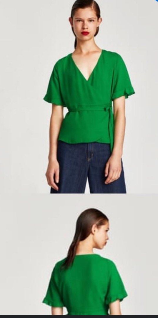Zara Wrap Top (Category: Blouses) located in Taguig. Submitted by declutterwithriz (Listing ID 1399956016, Image 1). Description: Size XS.