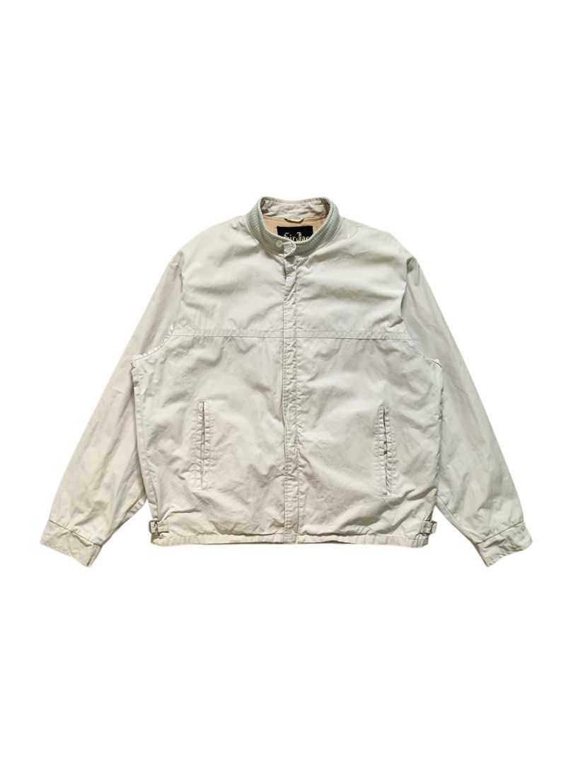 1960’s Sir Jac Cafe Racer Bomber Jacket (Category: Coats, Jackets and Outerwear) located in San Carlos. Submitted by the.almanac.ph (Listing ID 1400053675, Image 1). Description: 1960’s Sir Jac Cafe Racer Bomber Jacket Fits L Width - 23 Length - 25 Sleeve - 23 ₱ 2,000.00 +shipping fee swipe for the details and condition of the item. - Vintage Sir Jac jacket - Light beige color - Zipper closure - Collared neckline - Two front pockets - Adjustable 