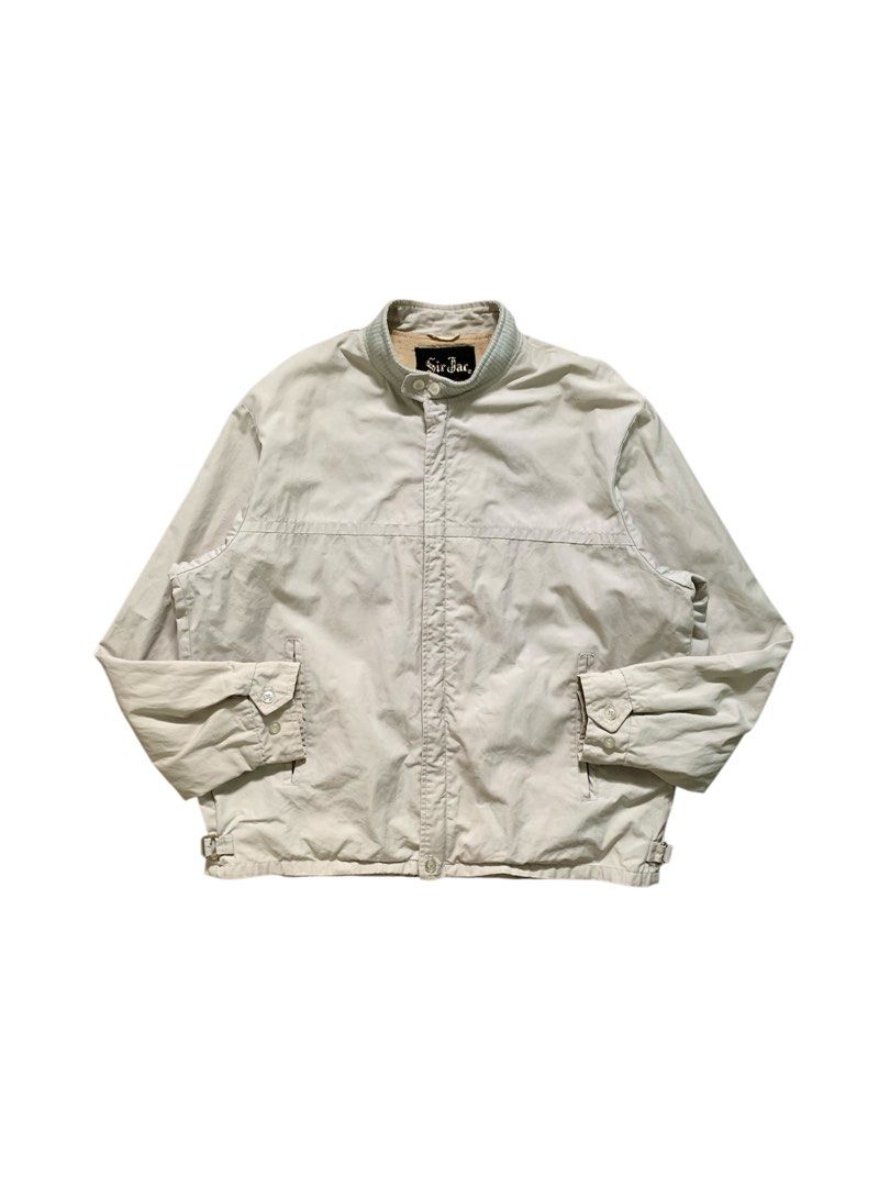 1960’s Sir Jac Cafe Racer Bomber Jacket (Category: Coats, Jackets and Outerwear) located in San Carlos. Submitted by the.almanac.ph (Listing ID 1400053675, Image 2). Description: 1960’s Sir Jac Cafe Racer Bomber Jacket Fits L Width - 23 Length - 25 Sleeve - 23 ₱ 2,000.00 +shipping fee swipe for the details and condition of the item. - Vintage Sir Jac jacket - Light beige color - Zipper closure - Collared neckline - Two front pockets - Adjustable 