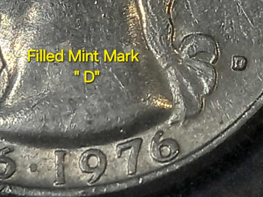 1976 Bicentennial Quarter Dollar (Category: Currency) located in San Mateo. Submitted by daddyB918 (Listing ID 1400069670, Image 3). Description: Read First Before You Proceed!!!! Rare 1976 Bicentennial US quarter multiple error coin DDO 1)" In God we trust" 2) letter "B" and "E" Filled Mint Mark "D" DDR on " E PLURIBUS UNUM" Off center struck DM for more precise price and exact details .
