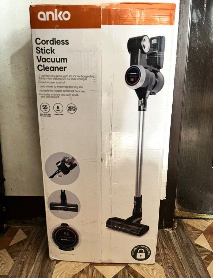 Anko Cordless Stick Vacuum Cleaner (Category: Vacuum Cleaner & Housekeeping) located in Angono. Submitted by mrallstuff (Listing ID 1400018391, Image 1). Description: Bawal po sa maselan!! 2in1 Anko Cordless Vacuum - Australian Brand 🇦🇺 Condition: Surplus (Unused condition) Good as new - Touch screen - Anko Cordless Stick Vacuum - 25.9V Rechargeable Lithium-ion Battery - Touch Screen Control - Up to 55 Minutes of Battery Life - Suitable for Car