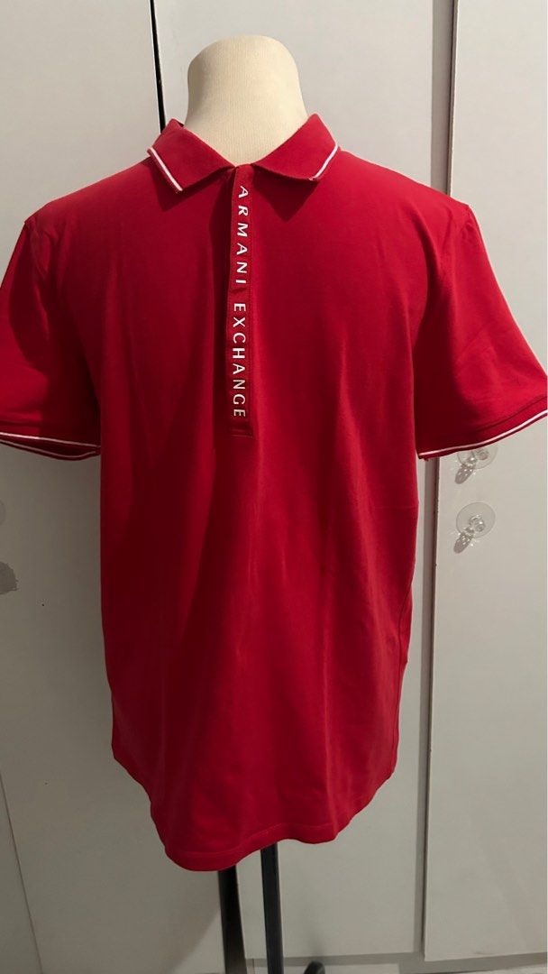 Armani Exchange Polo Shirt (Category: Tshirts & Polo Shirts ) located in Quezon City. Submitted by arterg (Listing ID 1400027184, Image 1). Description: bought US barely used as i have a lot of shirts size Med Mens 98cm width/132cm lengh Red .