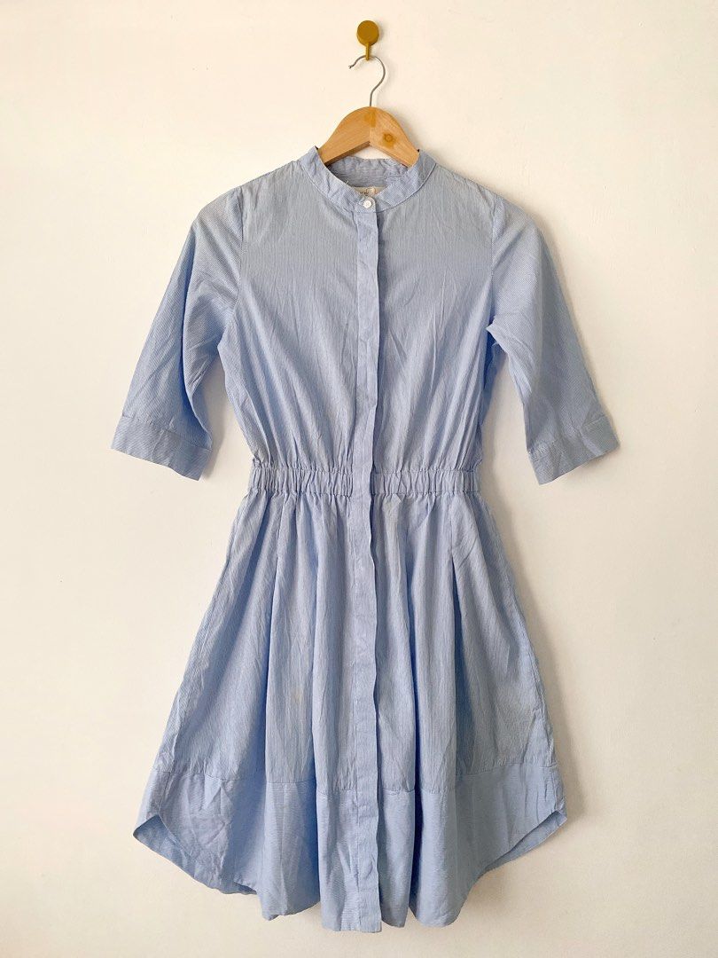 BENCH Dress (White & Blue Stripe) (Category: Dresses) located in Dasmarinas. Submitted by molimoon (Listing ID 1400188419, Image 1). Description: KINDLY READ EVERYTHING. Please message me for more quiries! Item: BENCH Dress (White & Blue Stripe) Note: - Features a mandarin collar and 3/4 sleeves - Elastic waist and flared skirt - With minimal stains MOP: Gcash (shipping will be done upon full payment) MOD: GOGO EXPRESS.