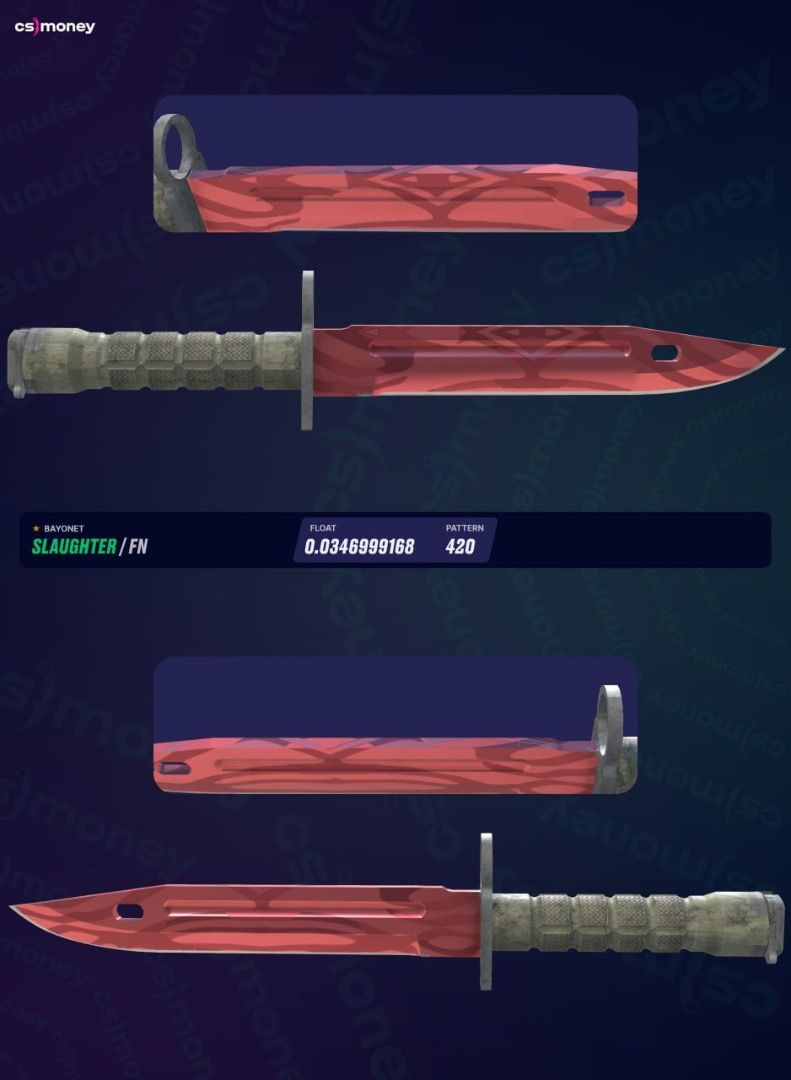CSGO CS2 Bayonet | Slaughter (Factory New) | 0.03 FV Pattern 420 ...