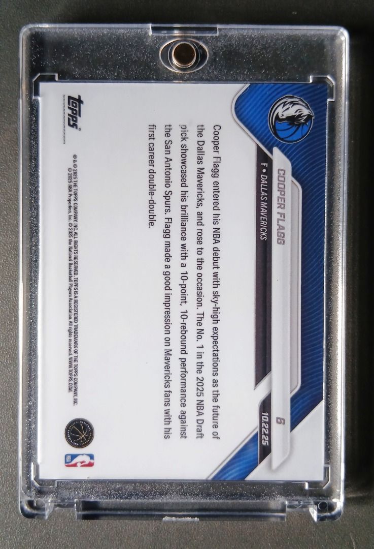 Custom card | Cooper Flagg - Rookie Debut 1/1 (Category: Raw Singles) located in Marikina City. Submitted by mattmark1983 (Listing ID 1400047516, Image 2). Description: This custom-designed card is an exclusive collectible, created for display and personal enjoyment. Please note, this card is not an officially licensed or graded item, and is intended for personal collection or display purposes only—not for investment. Specification: * Custom card