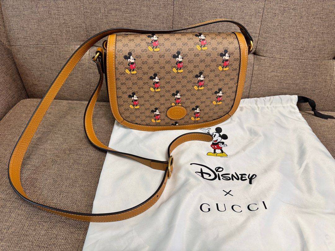 Gucci Disney Mickey Mouse Shoulder Bag (Category: Luxury Bags & Wallets) located in Taguig. Submitted by mommy_babymama (Listing ID 1400166822, Image 1). Description: Authentic Gucci x Disney GG Supreme Mickey Mouse shoulder bag in beige Original price ₱120k You can check authenticity at Shangri-La mall.