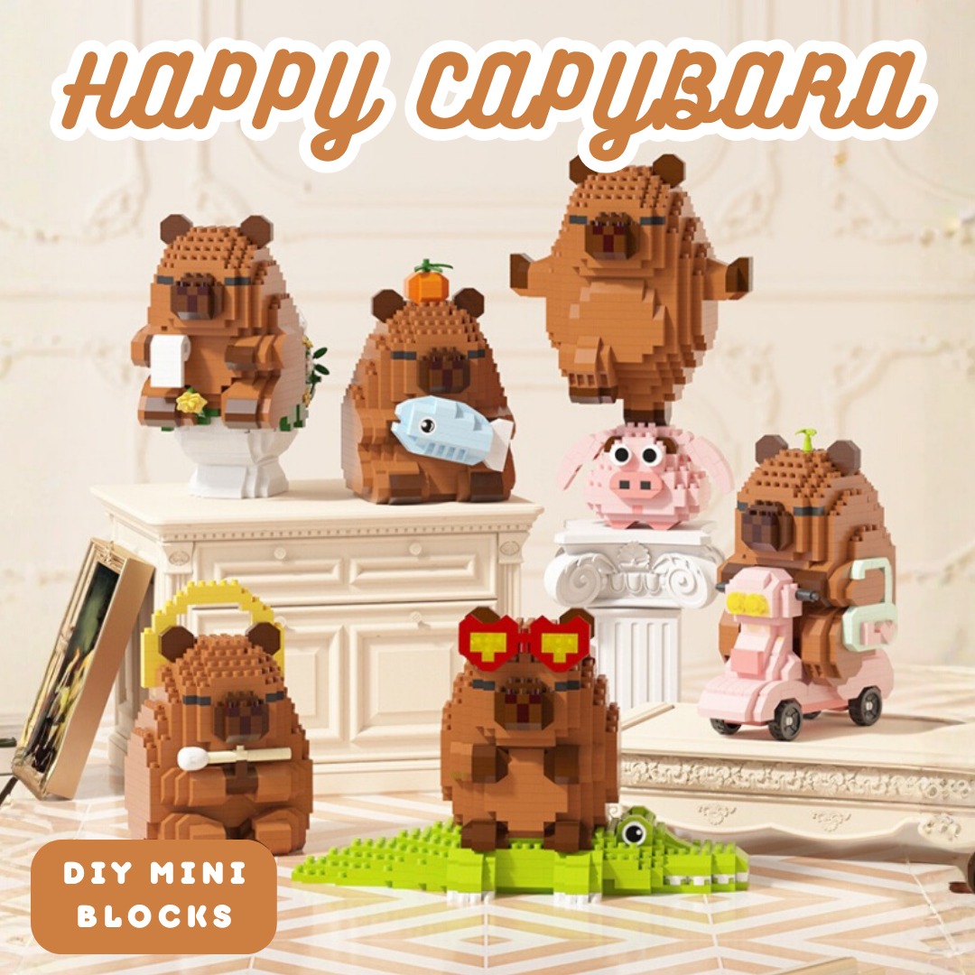 Happy Capybara DIY Mini Blocks Toy Figures, Hobbies & Toys, Toys ...