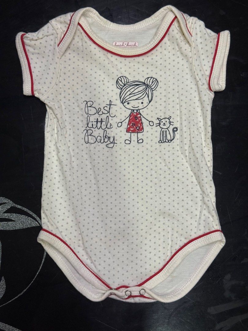 Hush Hush Baby Bodysuits (Category: Babies & Kids Fashion) located in Marikina City. Submitted by crzbrdn (Listing ID 1400034928, Image 3). Description: - Set of three Hush Hush baby bodysuits. - Perfect for your little one!.