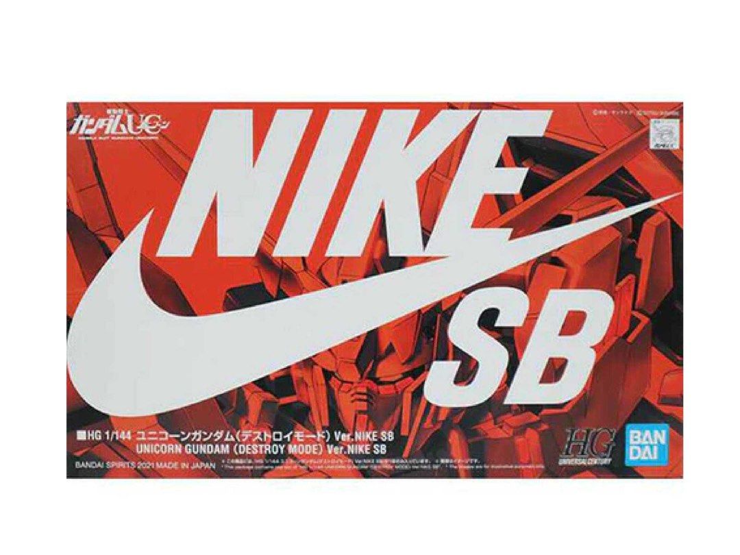Nike SB x Bandai HG 1/144 Unicorn Gundam Model Kit, Hobbies & Toys ...