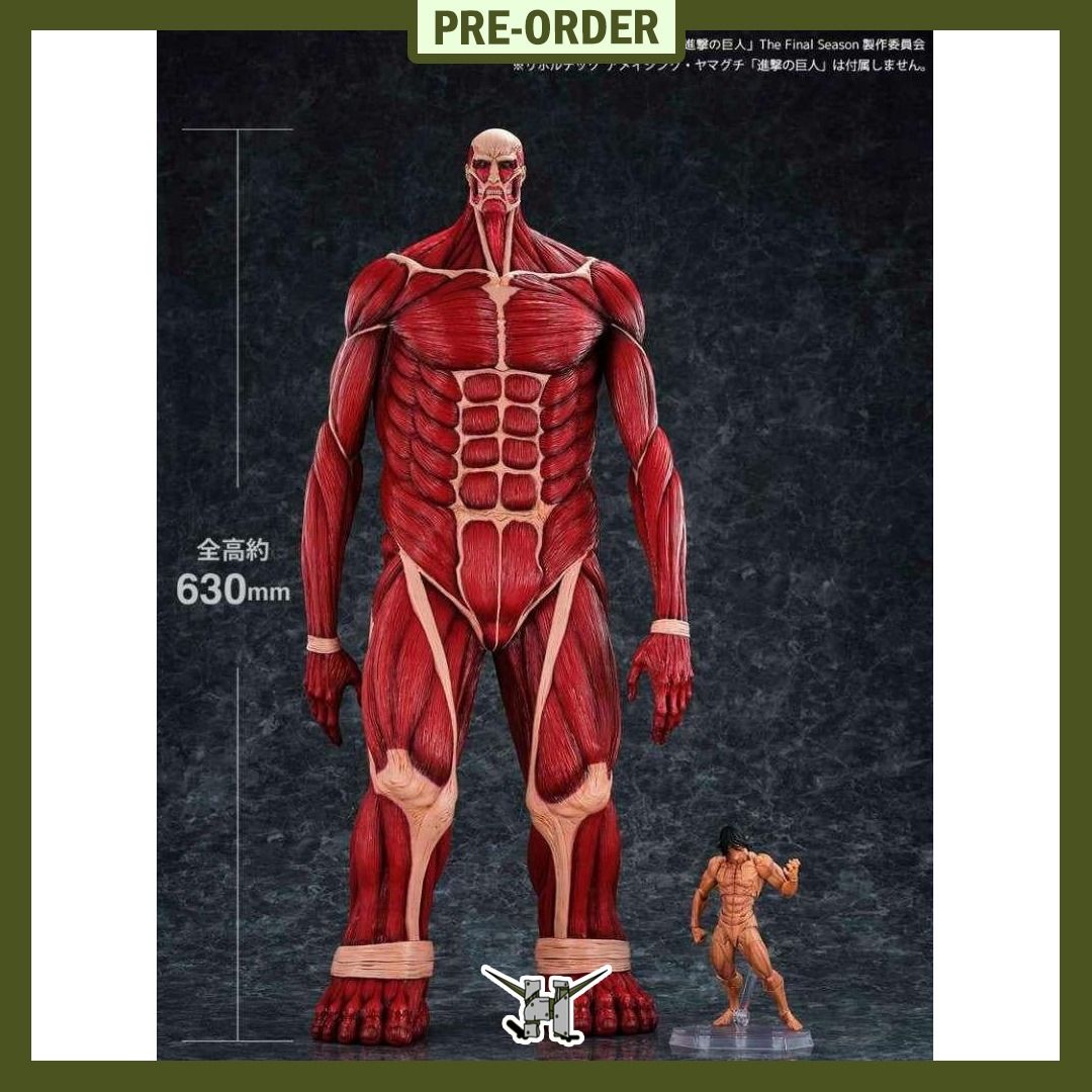 PRE-ORDER!! ATTACK ON TITAN - Colossal Titan - Figurine Mega Sofvi 63cm (Category: Figurines & Statues) located in Quezon City. Submitted by figsnkits (Listing ID 1400185746, Image 1). Description: PRE-ORDER!! Kaiyodo: ATTACK ON TITAN - Colossal Titan - Figurine Mega Sofvi 63cm Pre-order price: Php 27,000 Min. DP: Php 6,800 (new) Php 4,900 (return customers) SRP: Php 30,000 Deadline: Nov 24, 2025 or until PO slots are full Estimated Time of Arriv