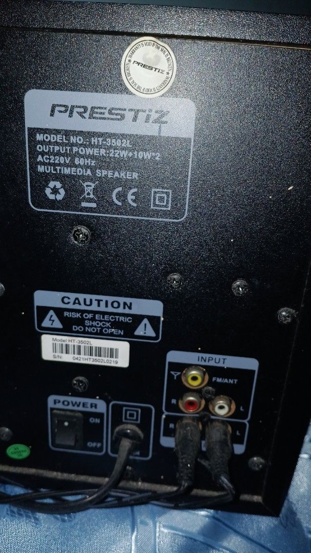 Preztiz HT-3502L Multimedia Speaker (Category: Soundbars, Speakers & Amplifiers) located in Marikina City. Submitted by itan08 (Listing ID 1400135337, Image 3). Description: hindi masyado nagagamit kaya benta nalang cainra marikina location pwde ri. lalamove nyo nalng.