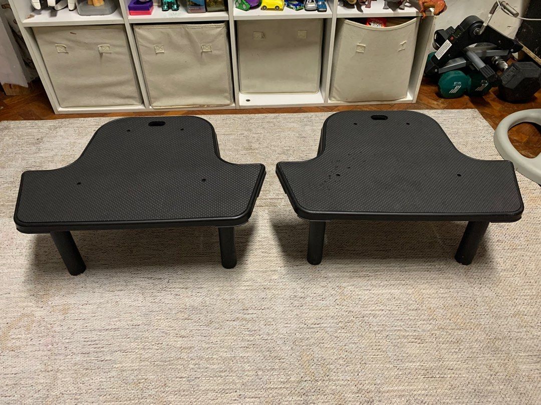 Speaker Stand 1 Pair Heavy Duty (Category: Soundbars, Speakers & Amplifiers) located in Paranaque City. Submitted by seb_trading (Listing ID 1400107563, Image 1). Description: 8" high, 14" length, 19.5" wide hard plastic chair top 300lb weight capacity unique design 10pcs. available last price Paranaque area.
