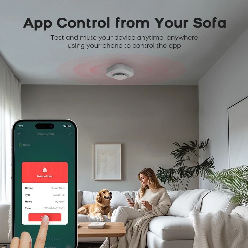 Tuya ZigBee WiFi Smart Smoke Detector Alarm Sensor Home Security Fire ...