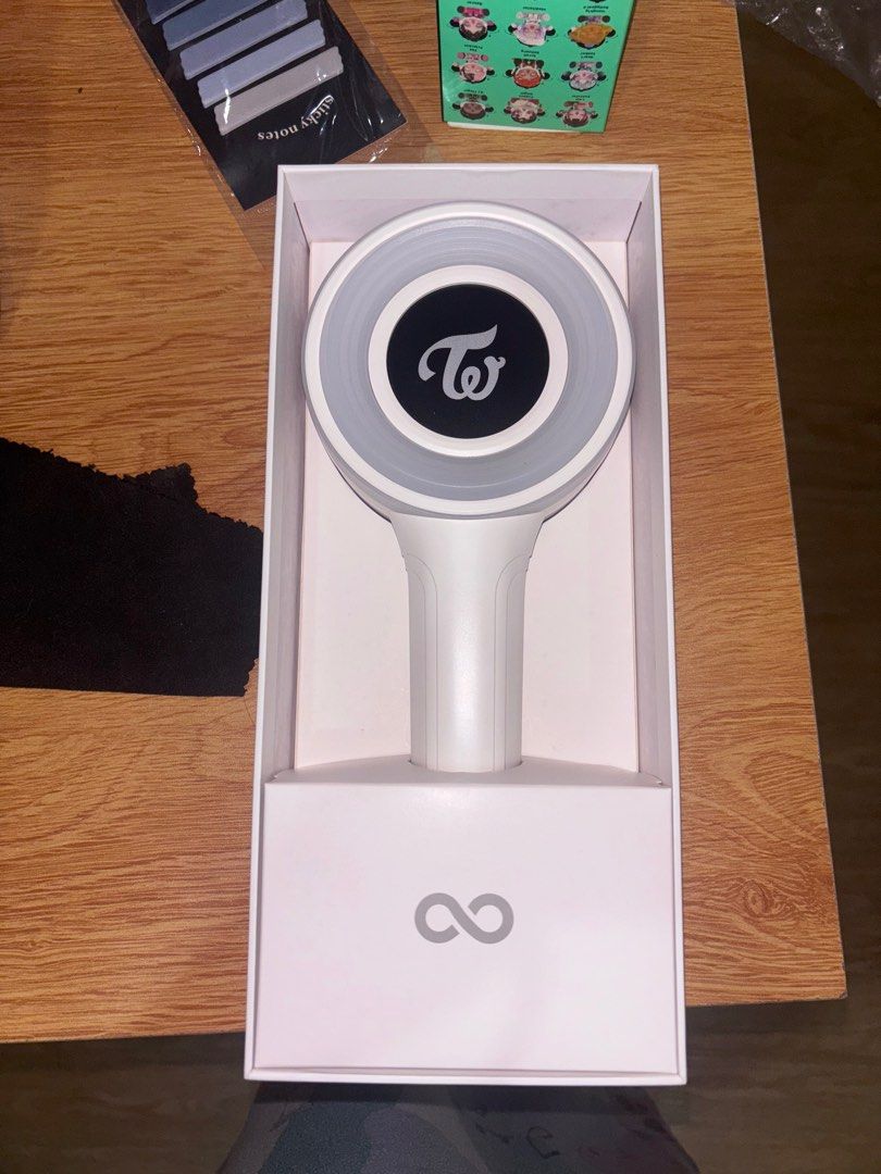 Twice Candybong Infinity v3 (Category: Music Accessories) located in Quezon City. Submitted by deyncngyd (Listing ID 1400150601, Image 1). Description: Twice Candybong Lightstick v3 used twice (RTB & TIF ph concert) Bought in RTB concert last 2023 (with box and free batteries) Price still negotiable .