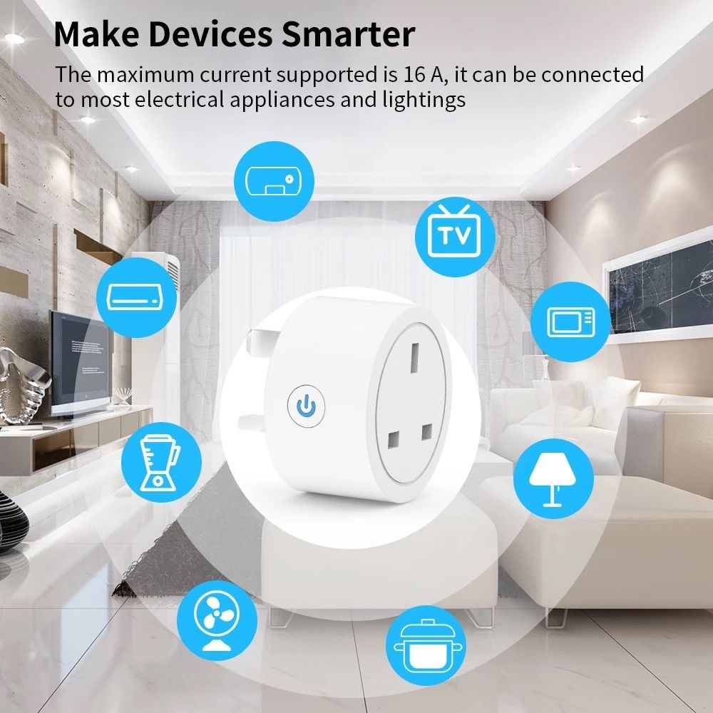 1022) HomeKit 16A WiFi Smart Socket UK Plug Adapter: Siri Voice Control, Google/Alexa Compatibility & Cozy Life APP Remote Timer 🔌💡 (Category: Electrical, Adaptors & Sockets) located in Singapore. Submitted by Sellswag (Listing ID 1400202039, Image 7). Description: Upgrade your home with this powerful 16A UK Smart Plug! Enjoy seamless voice control via Siri (HomeKit), Google Assistant, or Alexa. Use the Cozy Life APP for remote access, countdow