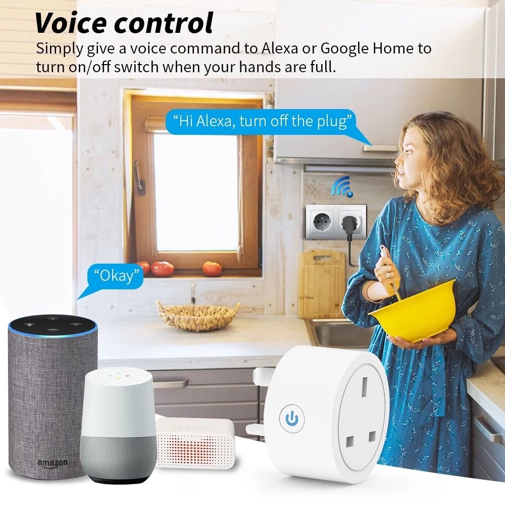 1022) HomeKit 16A WiFi Smart Socket UK Plug Adapter: Siri Voice Control, Google/Alexa Compatibility & Cozy Life APP Remote Timer 🔌💡 (Category: Electrical, Adaptors & Sockets) located in Singapore. Submitted by Sellswag (Listing ID 1400202039, Image 4). Description: Upgrade your home with this powerful 16A UK Smart Plug! Enjoy seamless voice control via Siri (HomeKit), Google Assistant, or Alexa. Use the Cozy Life APP for remote access, countdow