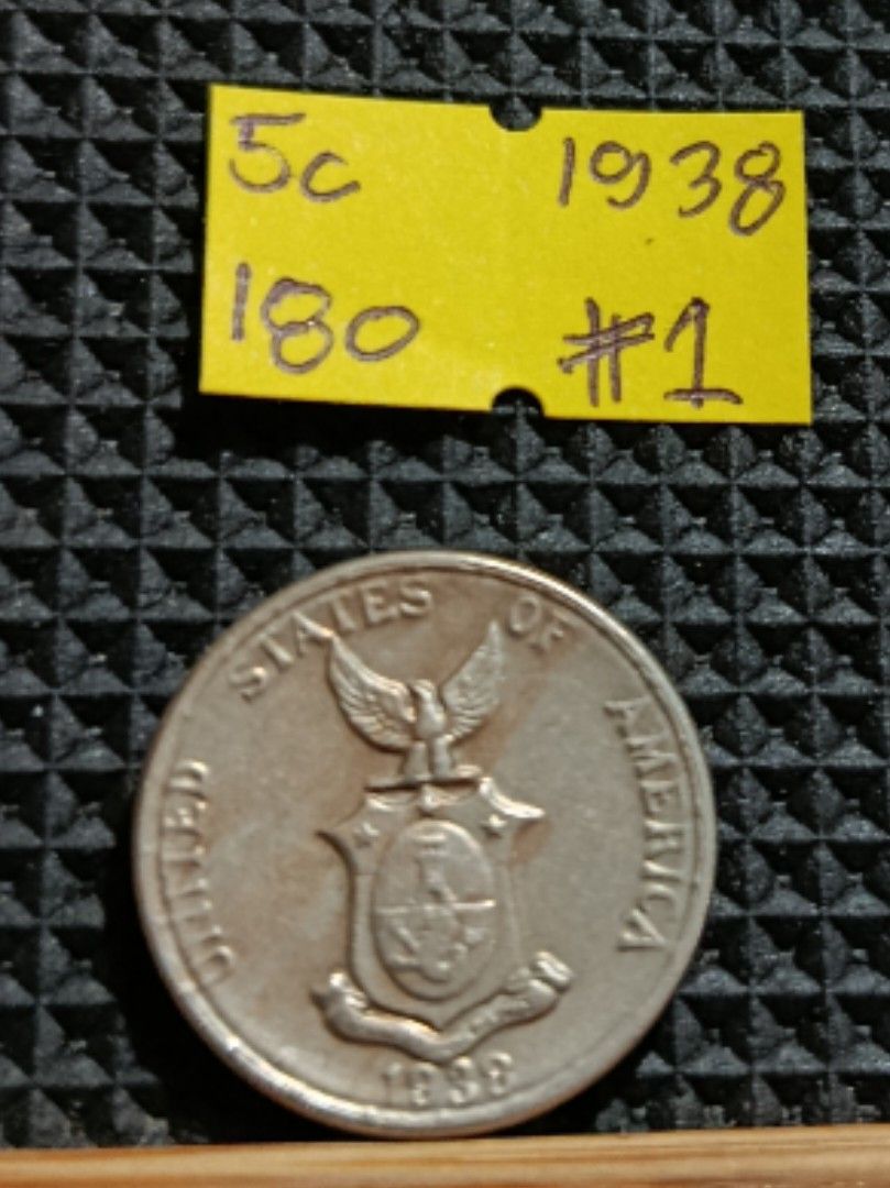 1938 / 5 Centavos Coin (Category: Currency) located in Pateros City. Submitted by CaesarCoin (Listing ID 1400322043, Image 2). Description: Price: 180 pesos Fix Price po.. Available gat naka post Additional 150 pesos for shipping JRS Express kahit ilang Coin bilhin 150 pesos lang ang Shipping Payment Method Gcash to Gcash.
