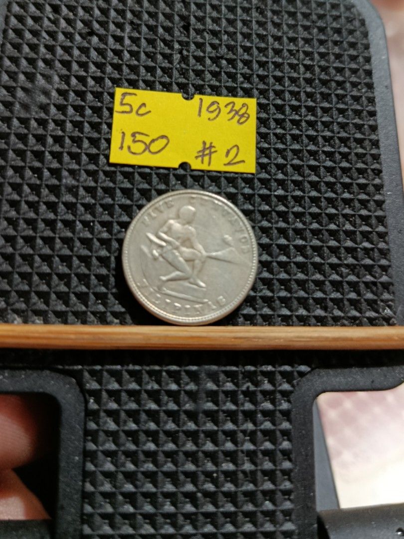 1938 / 5 Centavos Coin (Category: Currency) located in Pateros City. Submitted by CaesarCoin (Listing ID 1400322287, Image 1). Description: Price: 150 pesos Fix Price po.. Available gat naka post Additional 150 pesos for shipping JRS Express kahit ilang Coin bilhin 150 pesos lang ang Shipping Payment Method Gcash to Gcash.