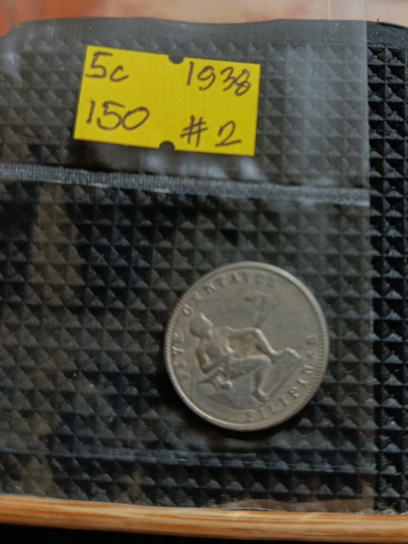1938 / 5 Centavos Coin (Category: Currency) located in Pateros City. Submitted by CaesarCoin (Listing ID 1400322287, Image 3). Description: Price: 150 pesos Fix Price po.. Available gat naka post Additional 150 pesos for shipping JRS Express kahit ilang Coin bilhin 150 pesos lang ang Shipping Payment Method Gcash to Gcash.