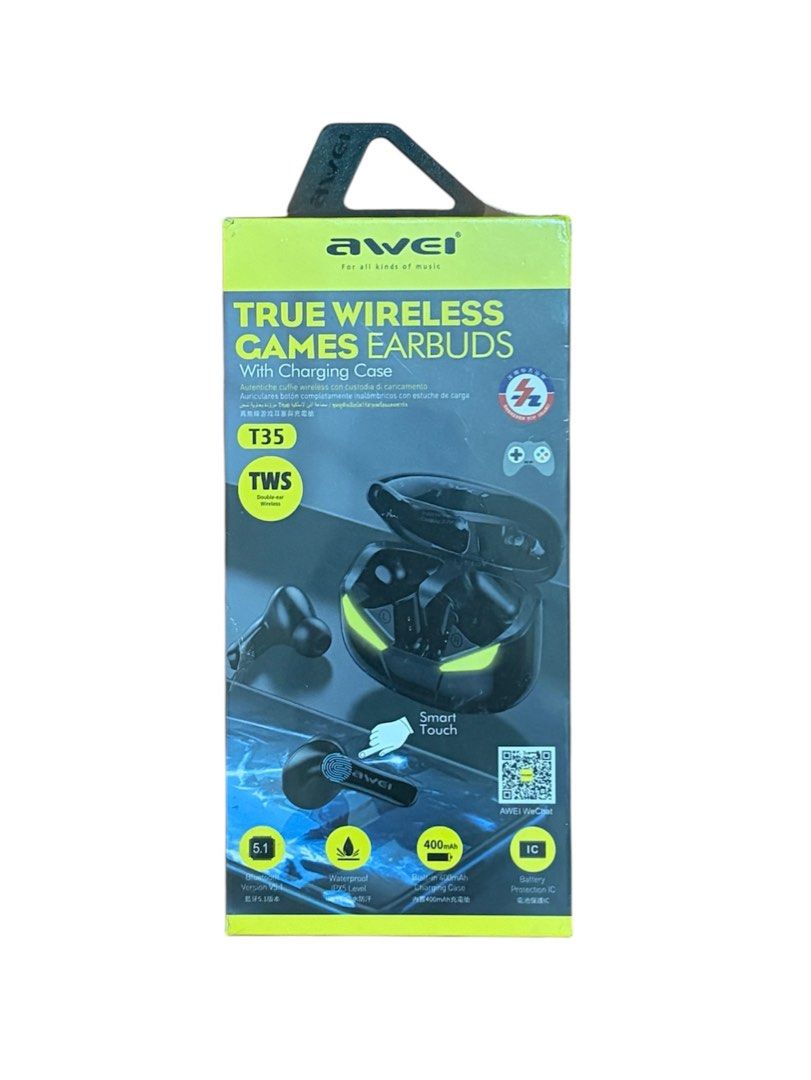 Awei T35 True Wireless Gaming Earbuds (Category: Earphones) located in Quezon City. Submitted by daph03 (Listing ID 1400216882, Image 1). Description: .