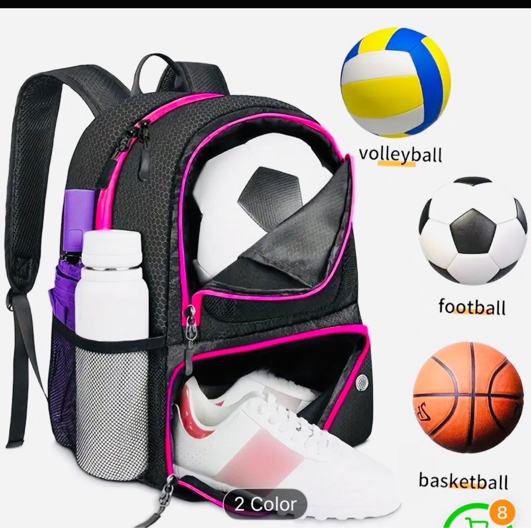 Backpack (Category: Others) located in Petaling Jaya. Submitted by munieshop (Listing ID 1400230691, Image 3). Description: Lightweight 350g Size 5 Soccer Backpack with Detachable Shoe Compartment and Contrast Color Design Available 2 Pcs.