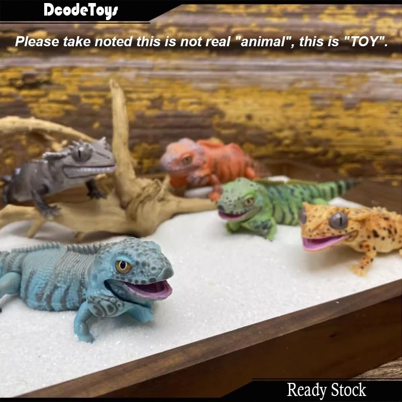 Bandai American Iguana / Crested Gecko Gashapon japan movable capsule ...