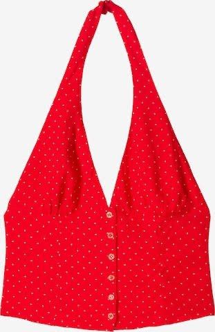 Bershka Red Halter Top with Polka Dots (Category: Sleeveless) located in Cebu City. Submitted by kjshopp (Listing ID 1400210783, Image 2). Description: Brand new with tag Gathered back.