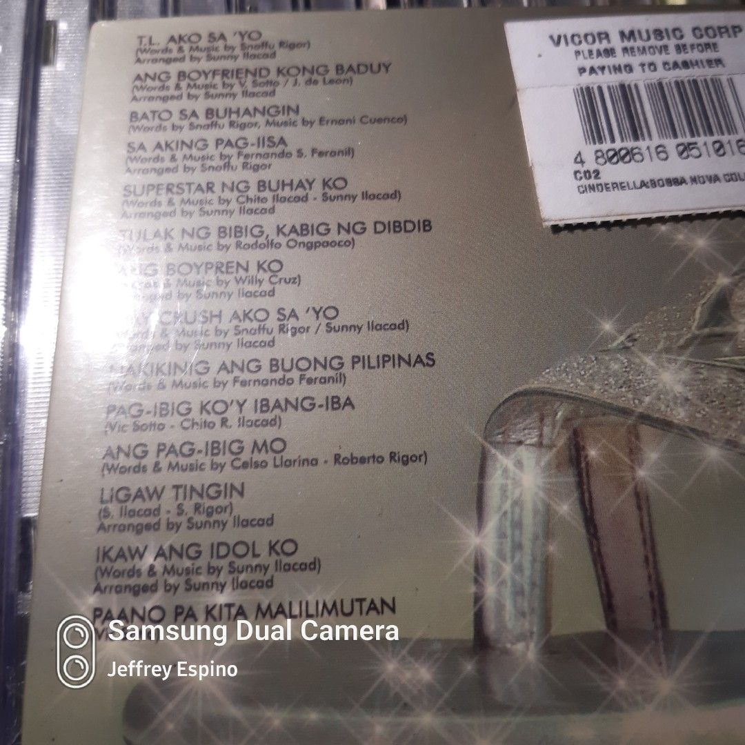 Cinderella Bossa Nova Collection opm cd (Category: CDs & DVDs) located in Quezon City. Submitted by jeffreyespino (Listing ID 1144029401, Image 2). Description: All original CD We accept cash, GCash / Maya 09152688298, 09989968742, BPI, BDO, LBC, Cebuana Lhuiler, MLhuiler and Palawan Express payments. For faster transaction sms us thru 09989968742 Deliver / pick up thru Grab, Lalamove, Borzo, Toktok etc. Shipping via JRS Express or LBC (delivery 