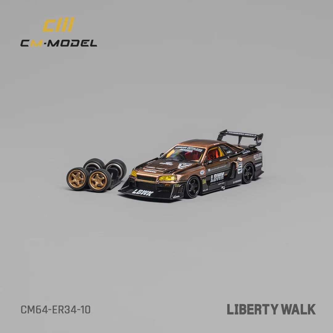 CM MODEL CM64-ER34-10 Nissan Skyline GT-R (R34) LBWK ER34 Bronze ...